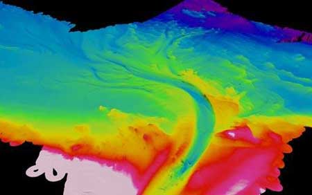 Hình ảnh 3D của dòng sông dưới đáy biển Đen. Ảnh: Leeds University.